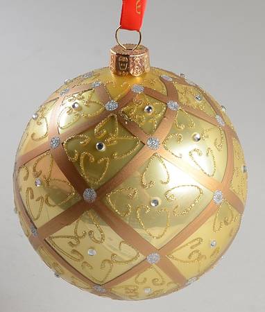 Opulence-Gold, Silver, White, Champagne Celtic Scroll Large Ball - Boxed