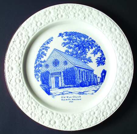 Church Plates Old Wye Church-Blue - No Box