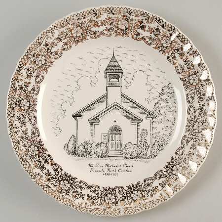 Church Plates Mt Zion Methodist Church - No Box
