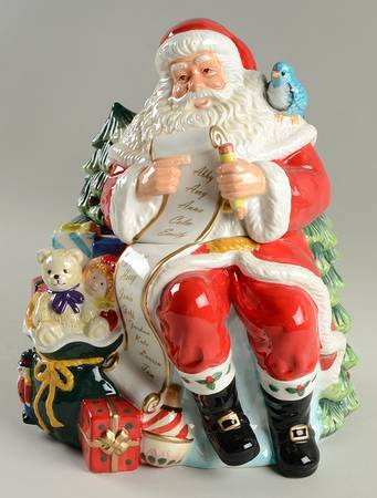 Holiday Heirloom Giftware Cookie Jar Santa With List - Boxed