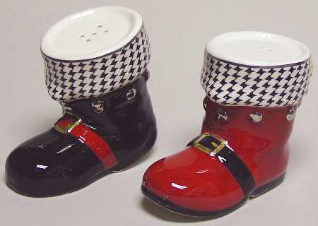 Holiday Heirloom Giftware Santas Boot Salt & Pepper Set - Boxed