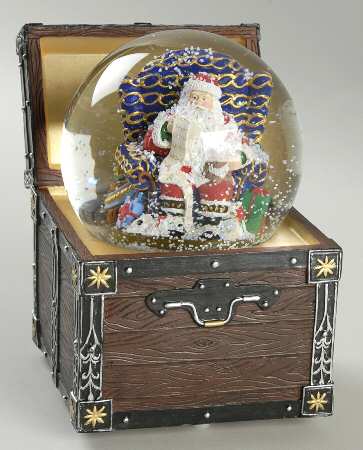 Holiday Heirloom Giftware Santa In Armchair Snowglobe - Boxed