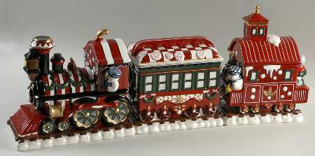 Holiday Heirloom Giftware Train Candy Jar-3 Part - No Box