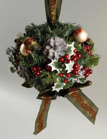 Holiday Heirloom Giftware Cypress Elegance Kissing Ball - Boxed