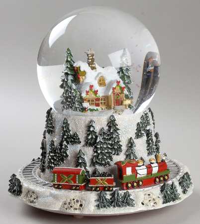 Holiday Heirloom Giftware North Pole With Train Snowglobe - Boxed