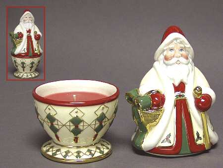 Holiday Heirloom Giftware Jolly Santa Candle Box - Boxed