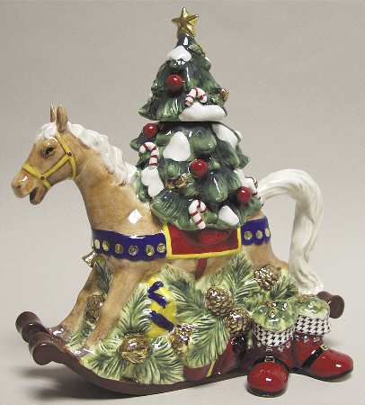 Holiday Heirloom Giftware Rocking Horse Teapot - Boxed