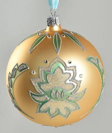 Snow Crystals-Holiday Heirloom Ice Flower Jeweled Ball-Champagne - Boxed