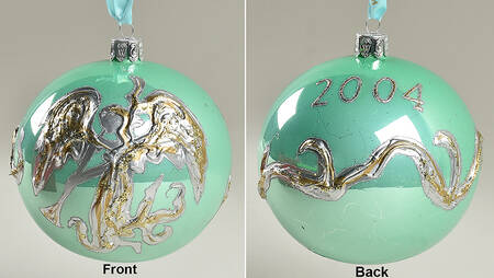 Snow Crystals-Holiday Heirloom Lustre Trumpeting Angel-Aqua - Boxed