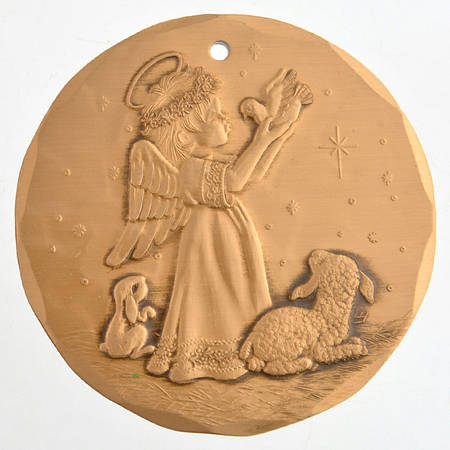 Annual Bronze Ornaments Angel With Dove - Boxed