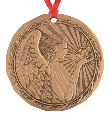 Annual Bronze Ornaments Angel Of Peace - Boxed