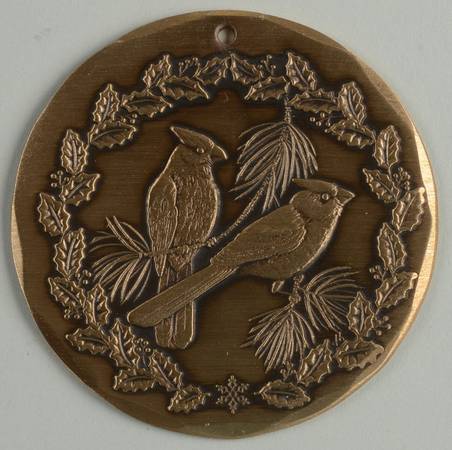 Annual Bronze Ornaments Winter Cardinals - Boxed