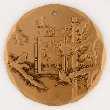Annual Bronze Ornaments Merry Christmas Sign - Boxed