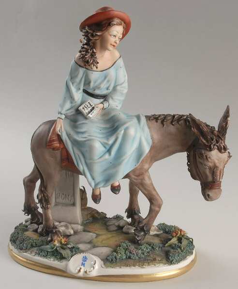 Works of Art Italy Figurines Lady On Horse - No Box
