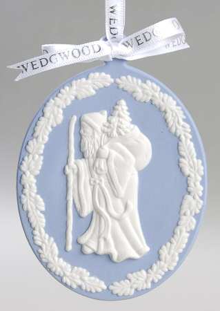 Jasperware Cameo Ornament Santa Cameo-Blue - Boxed