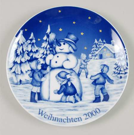 Wunsiedel Christmas Plate The Snowman-Der Schneemann - With Box