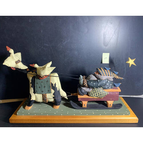 Williraye Studio Figurine Santa In Sled - Boxed