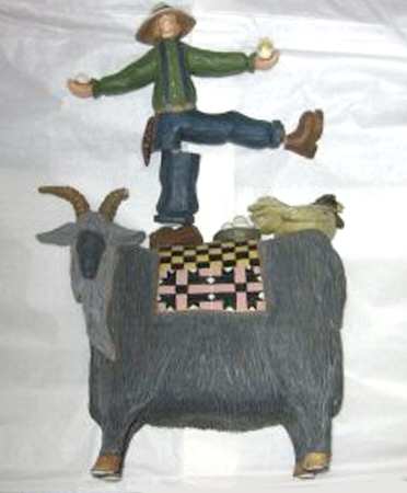 Williraye Studio Figurine Farmer Boy On Animal - With Box