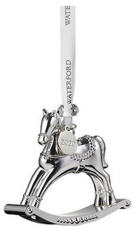 Silver Christmas Ornaments Rocking Horse - Boxed