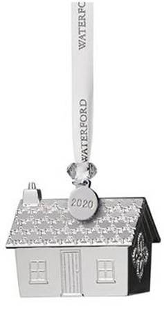 Silver Christmas Ornaments Gingerbread House - Boxed