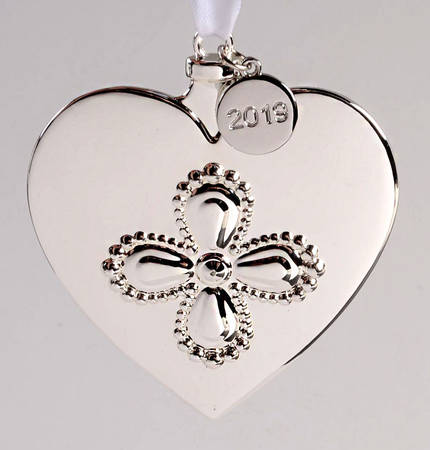 Silver Christmas Ornaments Heart - Boxed