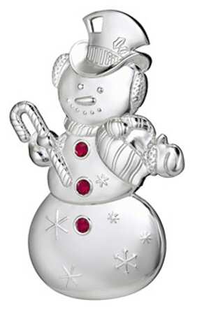 Silver Christmas Ornaments Snowman - Boxed