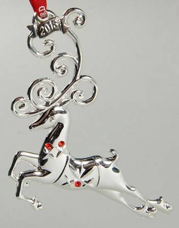Silver Christmas Ornaments Reindeer - Boxed