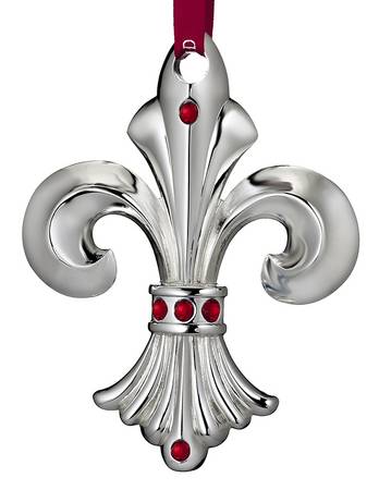 Silver Christmas Ornaments Fleur De Lis - Boxed