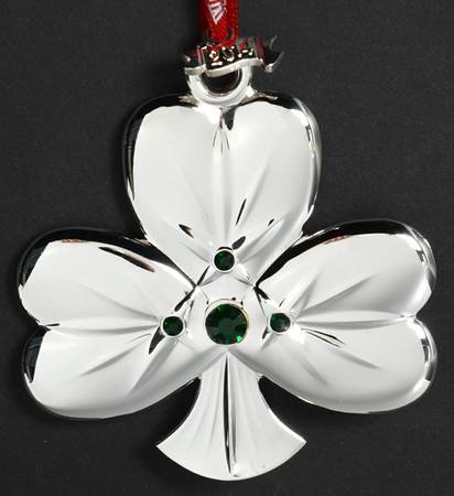 Silver Christmas Ornaments Shamrock - Boxed