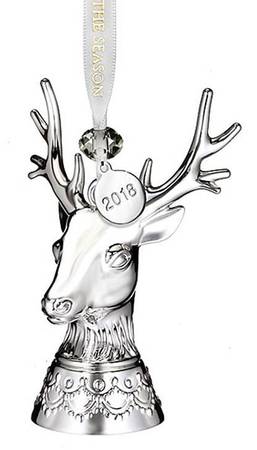 Silver Christmas Ornaments Stag - Boxed