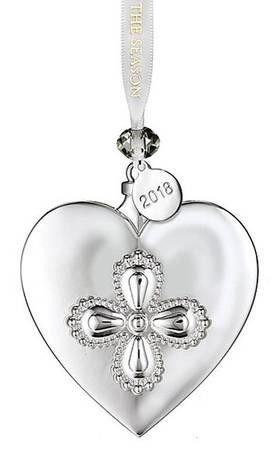 Silver Christmas Ornaments Heart  - Boxed
