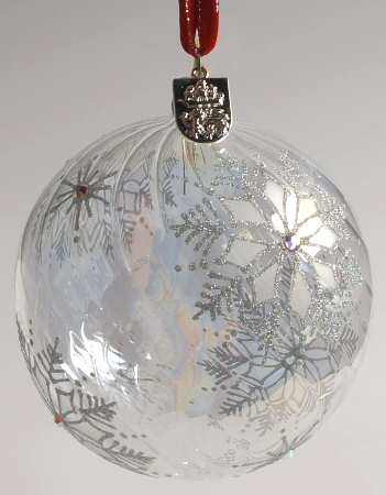 Jim O'Leary Opulent Snowflake Silver Snowflake Ball - Boxed