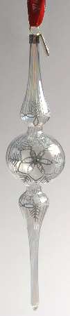 Jim O'Leary Opulent Snowflake Silver Snowflake Reflector Spire - With Box