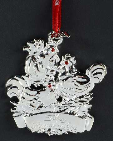 12 Days of Christmas Ornaments Three French Hens - Boxed