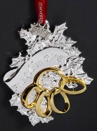 12 Days of Christmas Ornaments Five Golden Rings - Boxed
