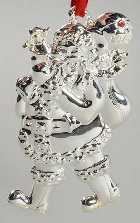 Santa Ornaments (Silverplate) Santa And Pack - Boxed