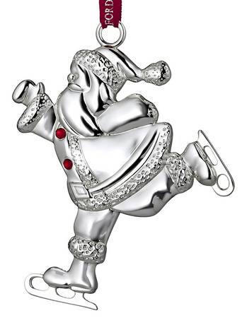 Santa Ornaments (Silverplate) Santa Skating - Boxed
