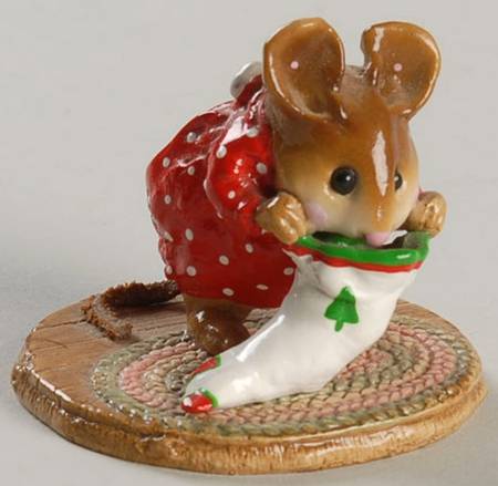 Christmas Chris-Mouse Stocking-White Stocking - Boxed