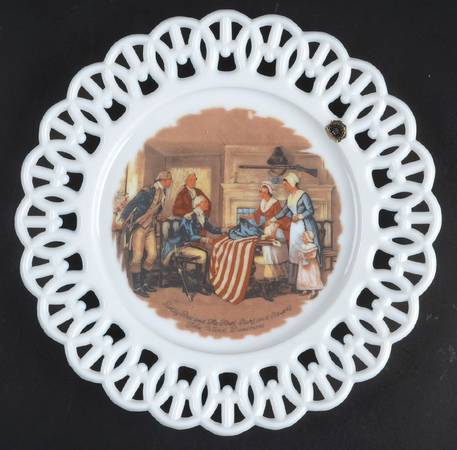 Bicentennial Plates Betsy Ross & The First Stars & Stripes - No Box