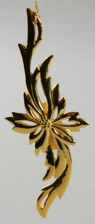 Christmas Goldplated Sculpture Ornaments Poinsettia - Boxed
