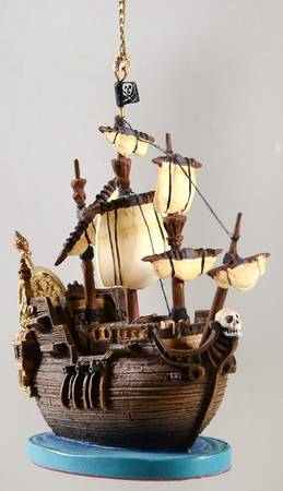 Enchanted Places Ornaments Jolly Roger-Captain Hooks Ship - Boxed