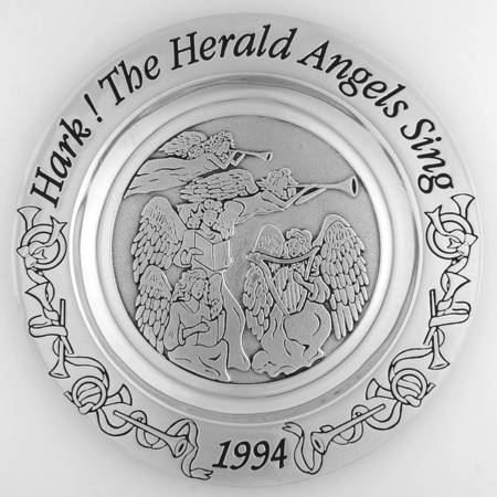 Annual Christmas Carol Wall Plates Hark The Herald Angels Sing - Boxed