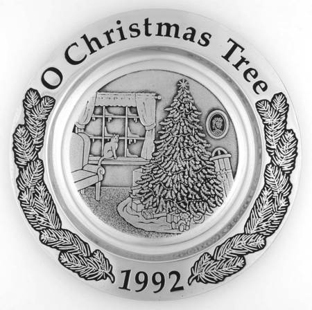 Annual Christmas Carol Wall Plates O Christmas Tree  - Boxed