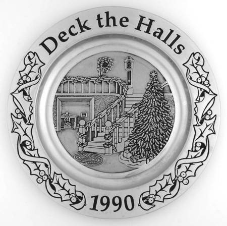 Annual Christmas Carol Wall Plates Deck The Halls (Dated) - Boxed