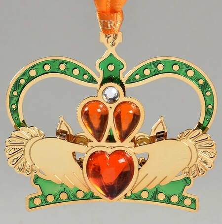 Brass and Enamel Ornaments Claddagh - Boxed