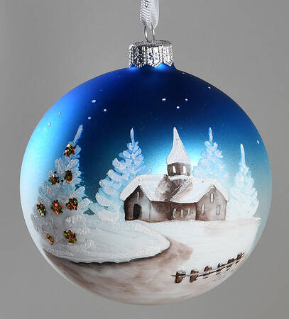 Painted Scenes, Art Winter Scene Ball - Boxed