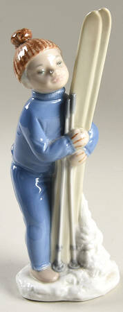 Zaphir Figurine Boy With Skis - No Box