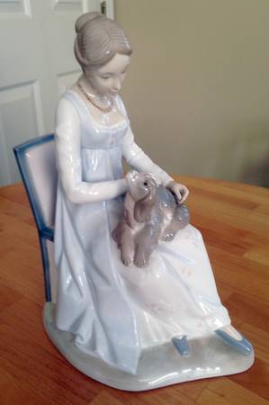 Zaphir Figurine Imperial Lady With Dog - No Box