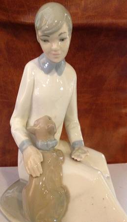 Zaphir Figurine Boy With Cat - Boxed
