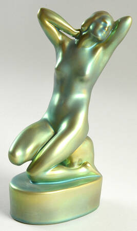 Zsolnay Figurines Nude Stretching - Eosin - No Box